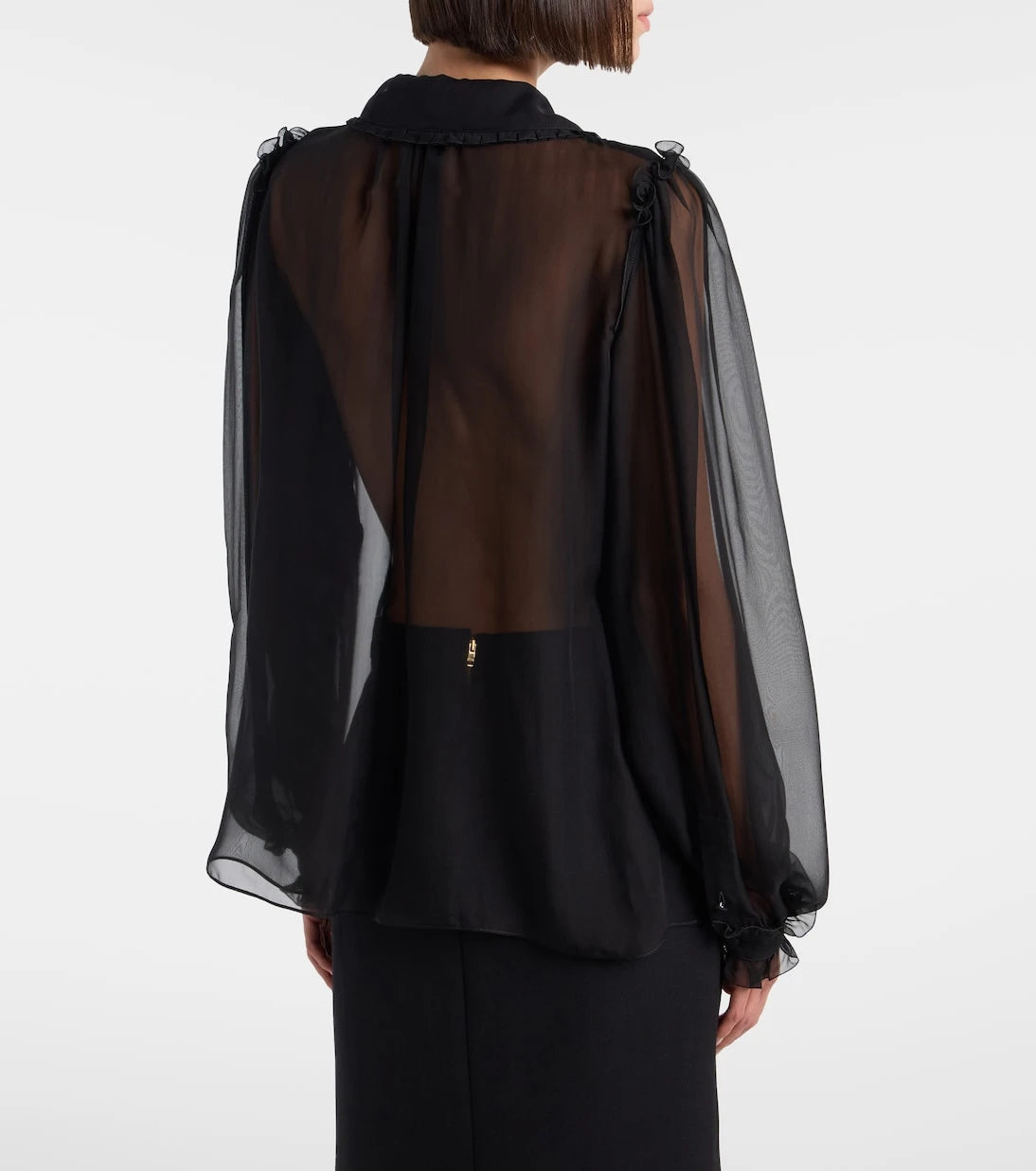 Dolce&Gabbana - Ruffled sheer silk blouse