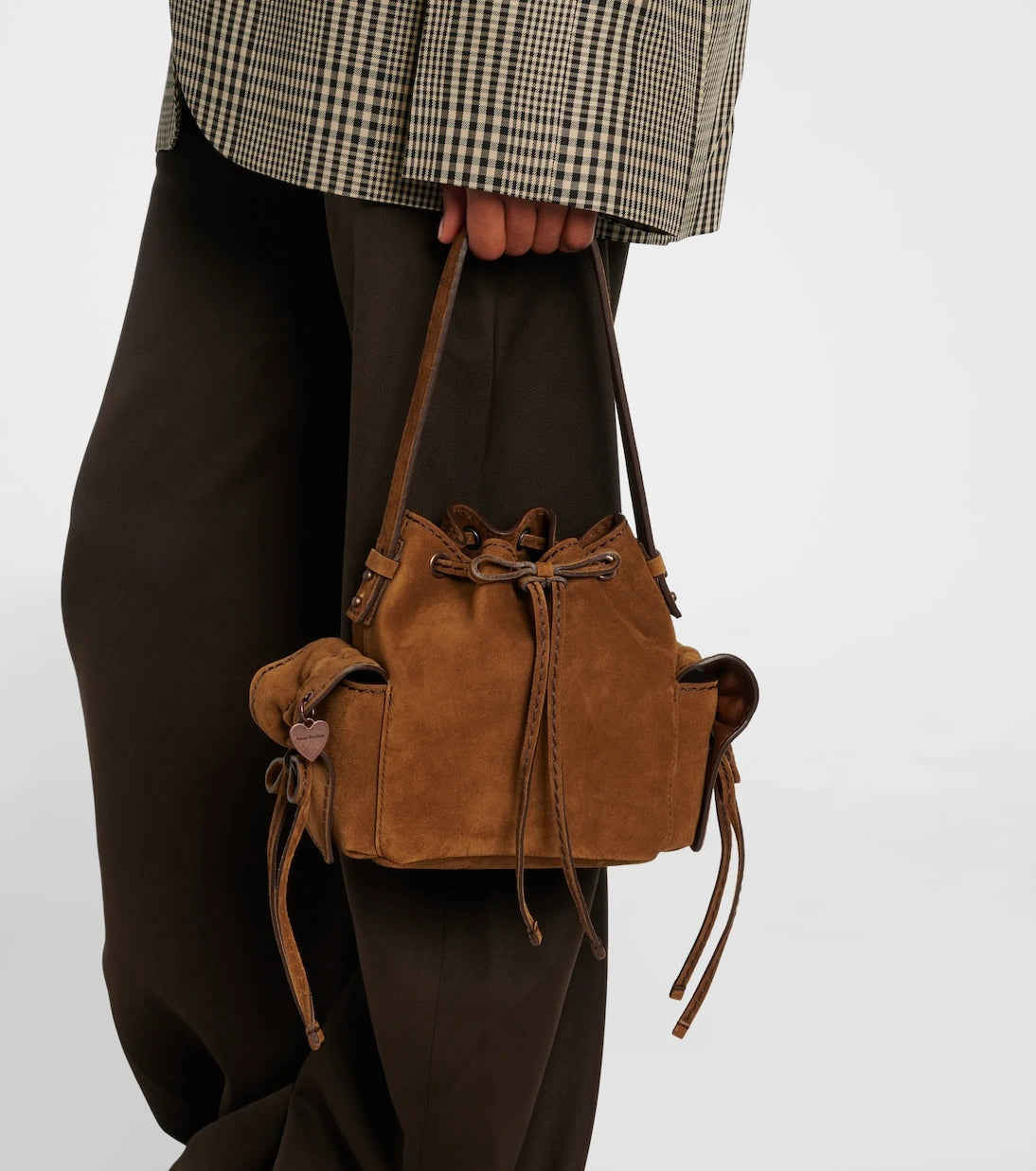 Acne Studios - Multipocket Mini suede bucket bag