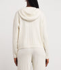 White Cashmere Zip-Up Hoodie