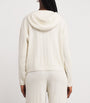 White Cashmere Zip-Up Hoodie