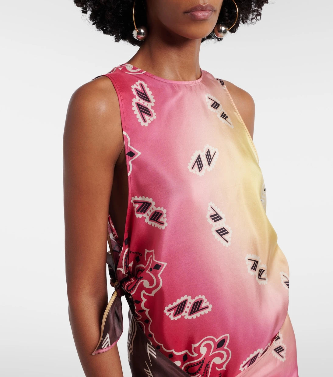 The Attico - Printed silk minidress