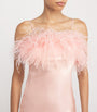 Gilda & Pearl Pink Silk-Ostrich Feather Slip Dress