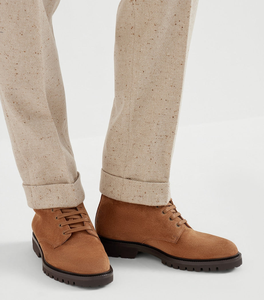Brunello Cucinelli Suede Lace-Up Boots