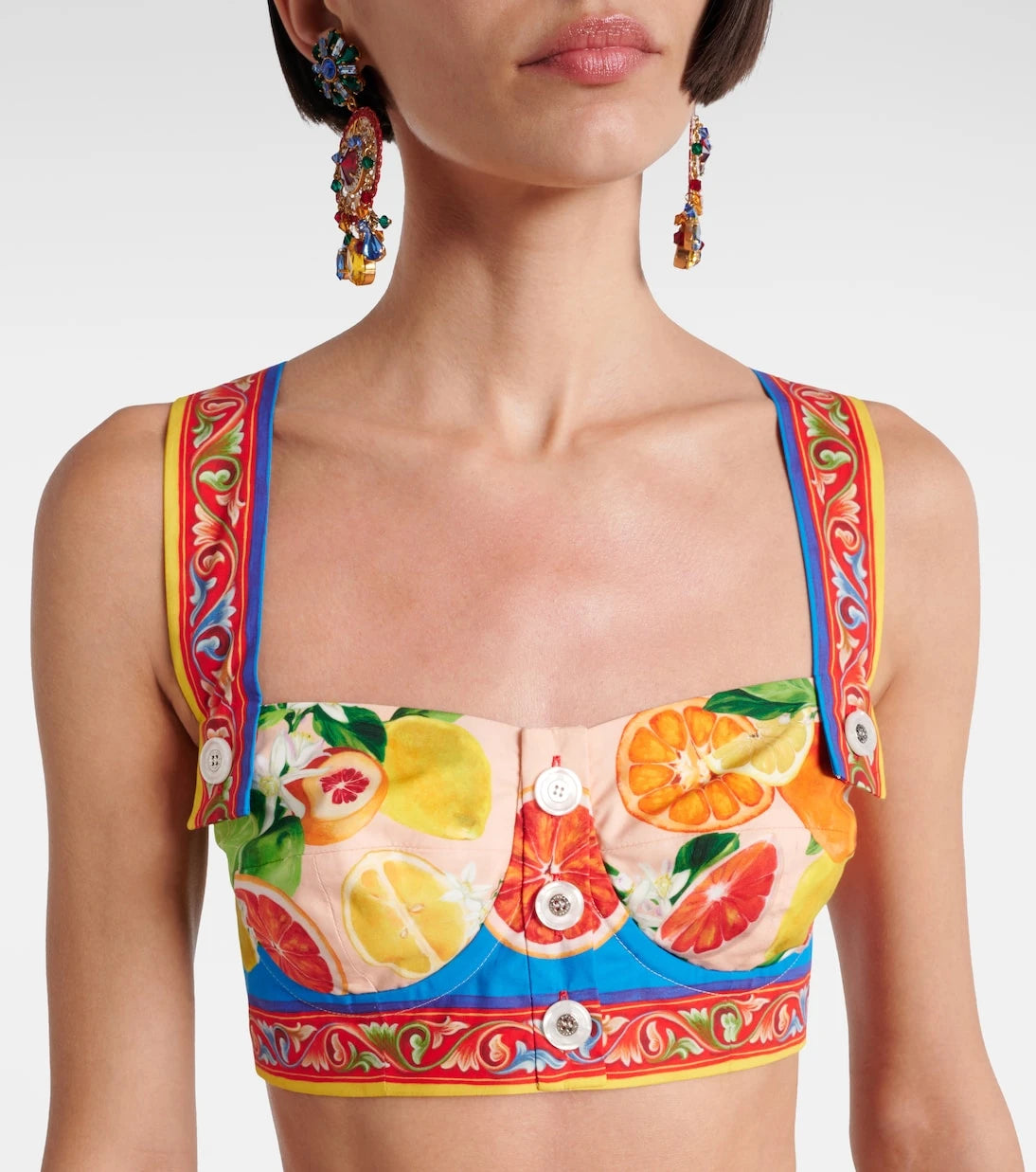 Dolce&Gabbana - Taormina printed cotton bra top