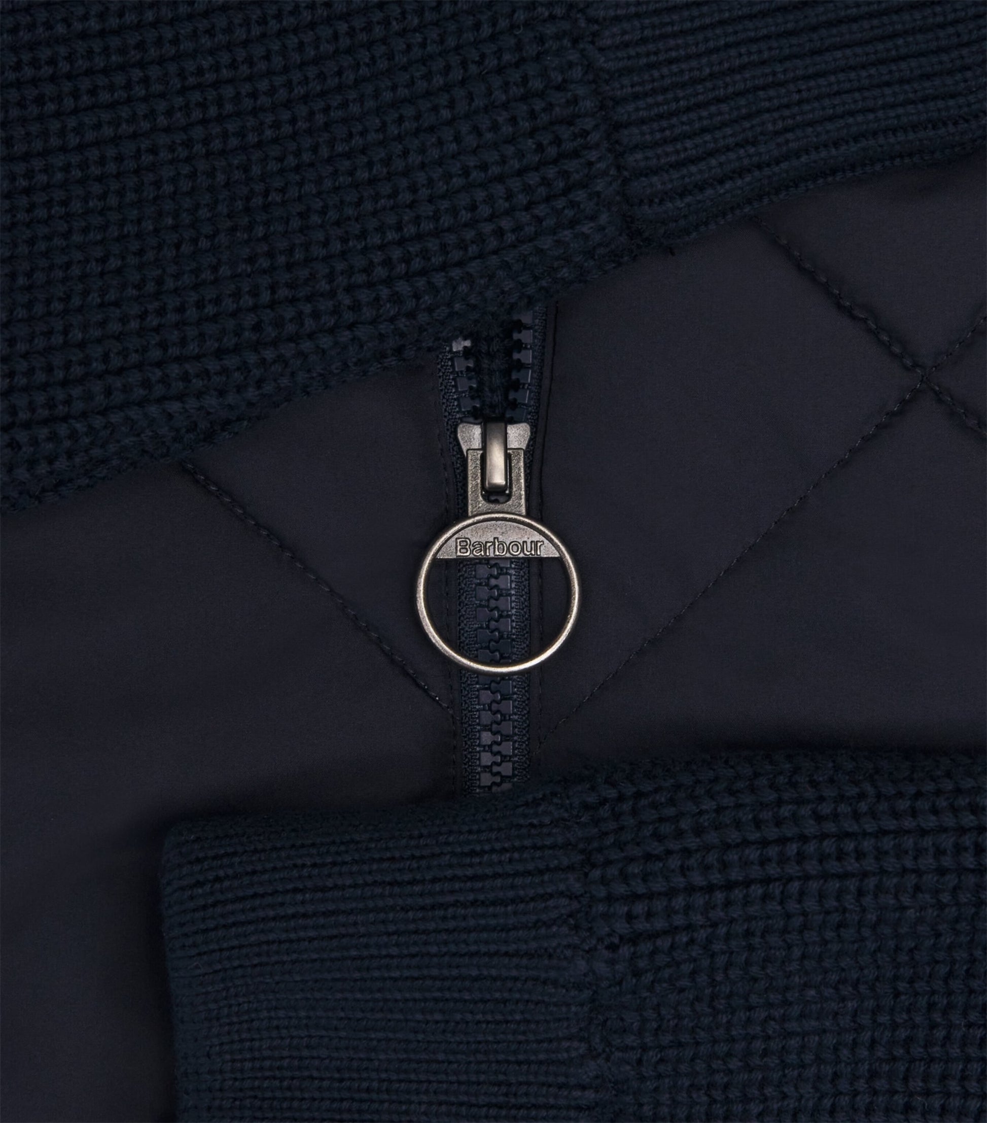 Barbour Navy Knitted Quilted Newland Jacket