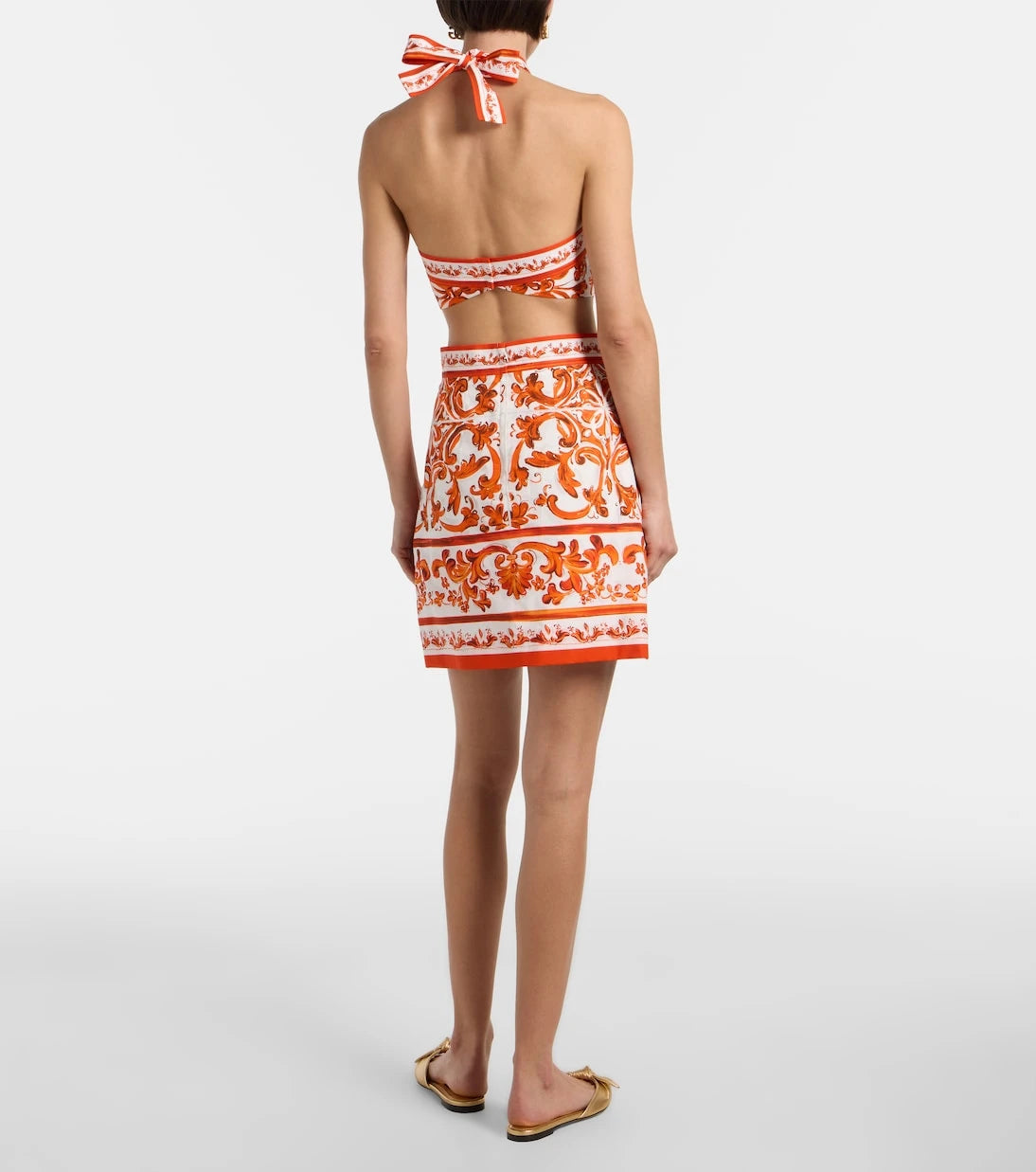 Dolce&Gabbana - Majolica cotton poplin minidress