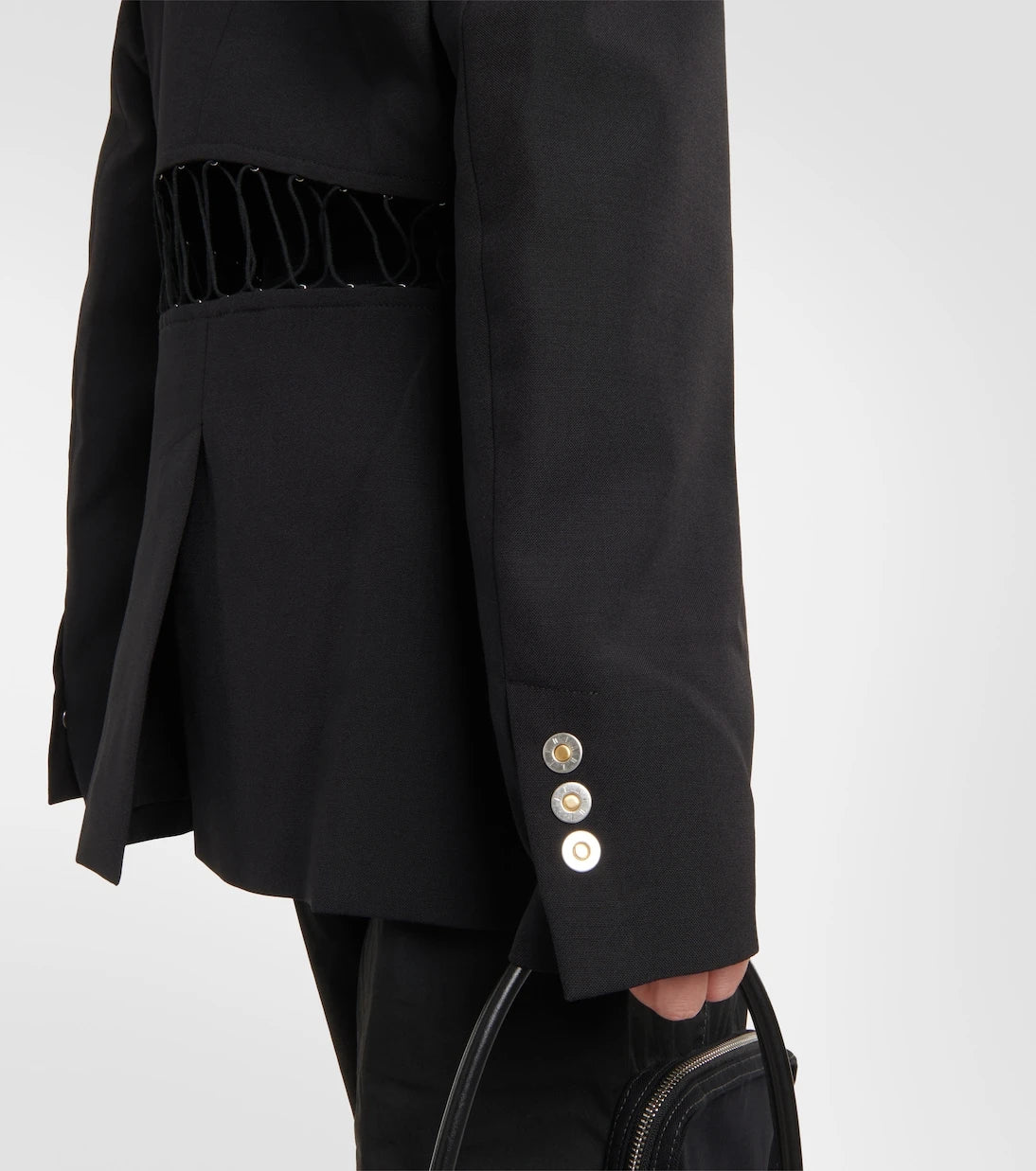 Dion Lee - Dantel şeritli, dekolteli yün blazer