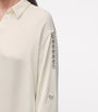 LOEWE White EXCLUSIVE Silk Satin Donut Chain Silver Capsule Shirt Dress