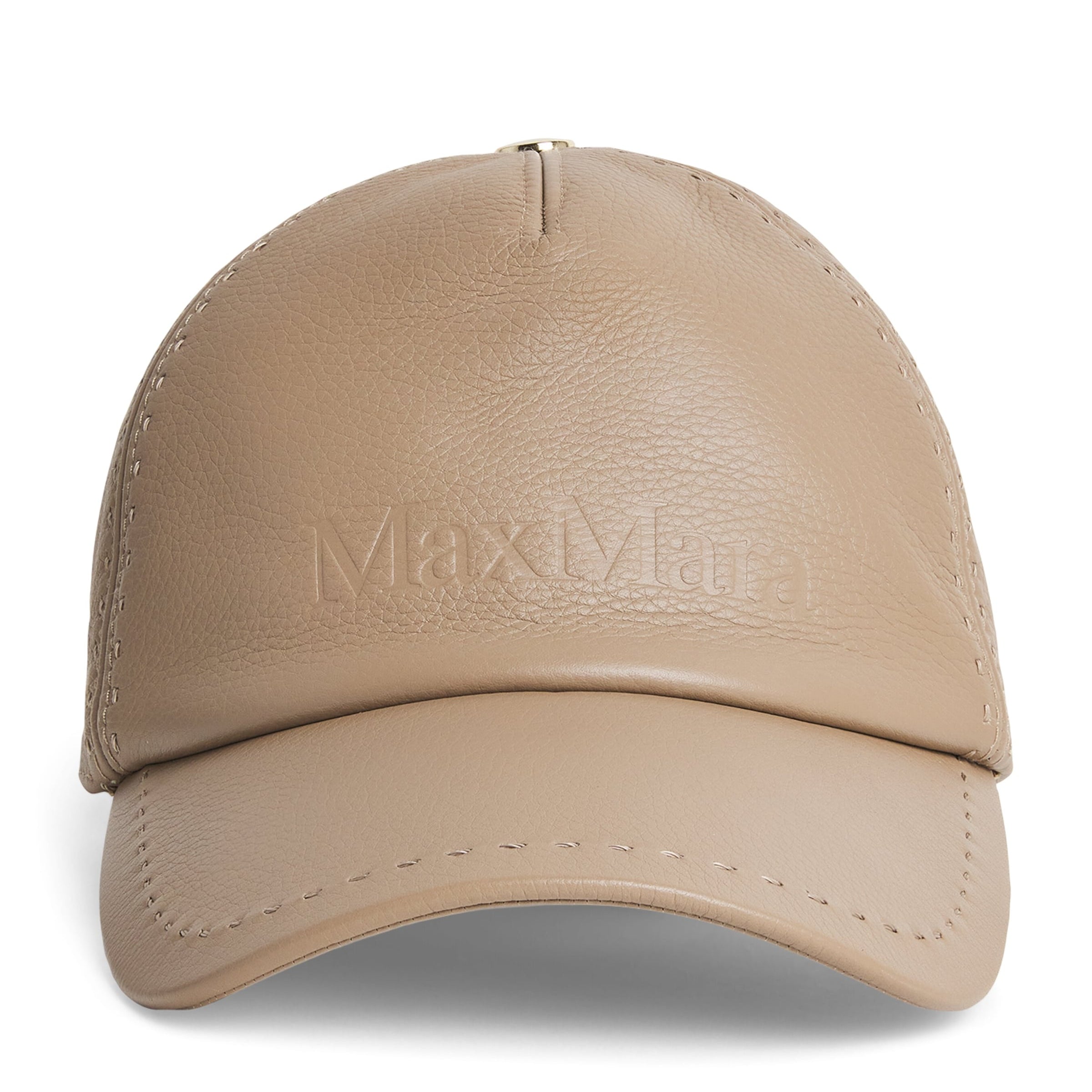Brown Leather Logo Cap