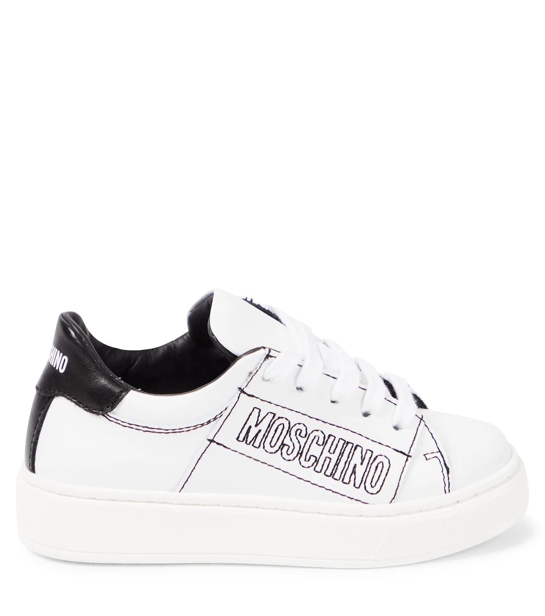 Moschino Kids - Logo leather sneakers