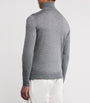 Isaia Grey Wool-Silk-Cashmere Rollneck Sweater