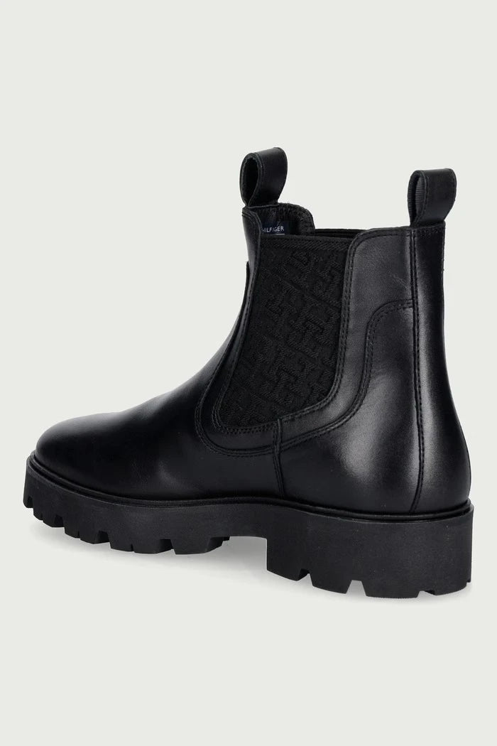 Kadın deri Chelsea bot TH MONOGRAM LEATHER CHELSEA BOOT