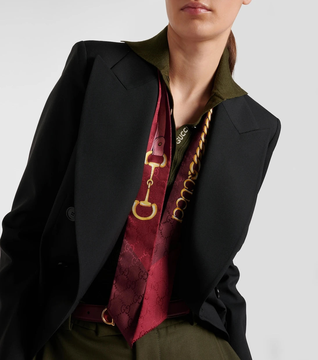 Gucci - وشاح حرير تويل هورسبت