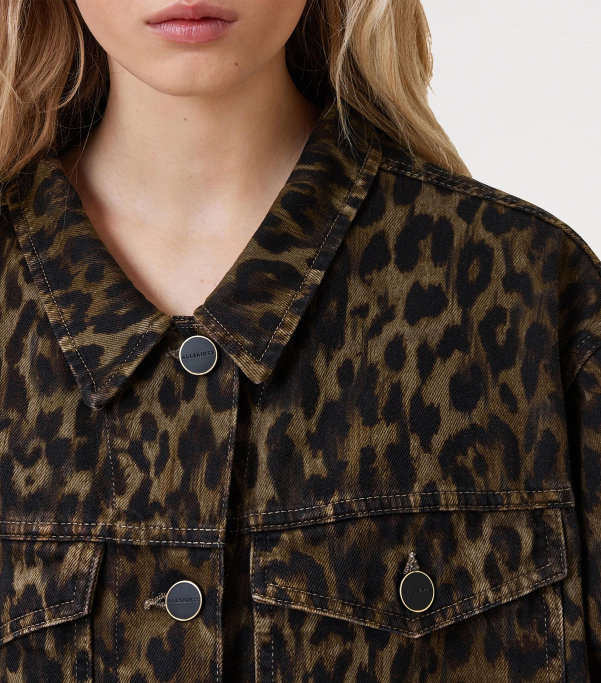 Brown Leopard Print Willow Denim Jacket