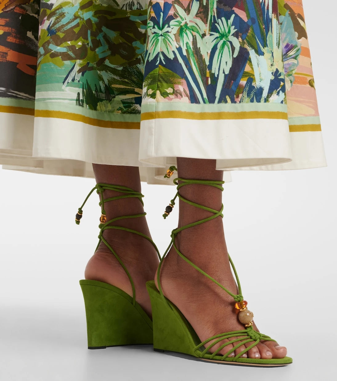 Jimmy Choo - Lola embellished suede wedge sandals