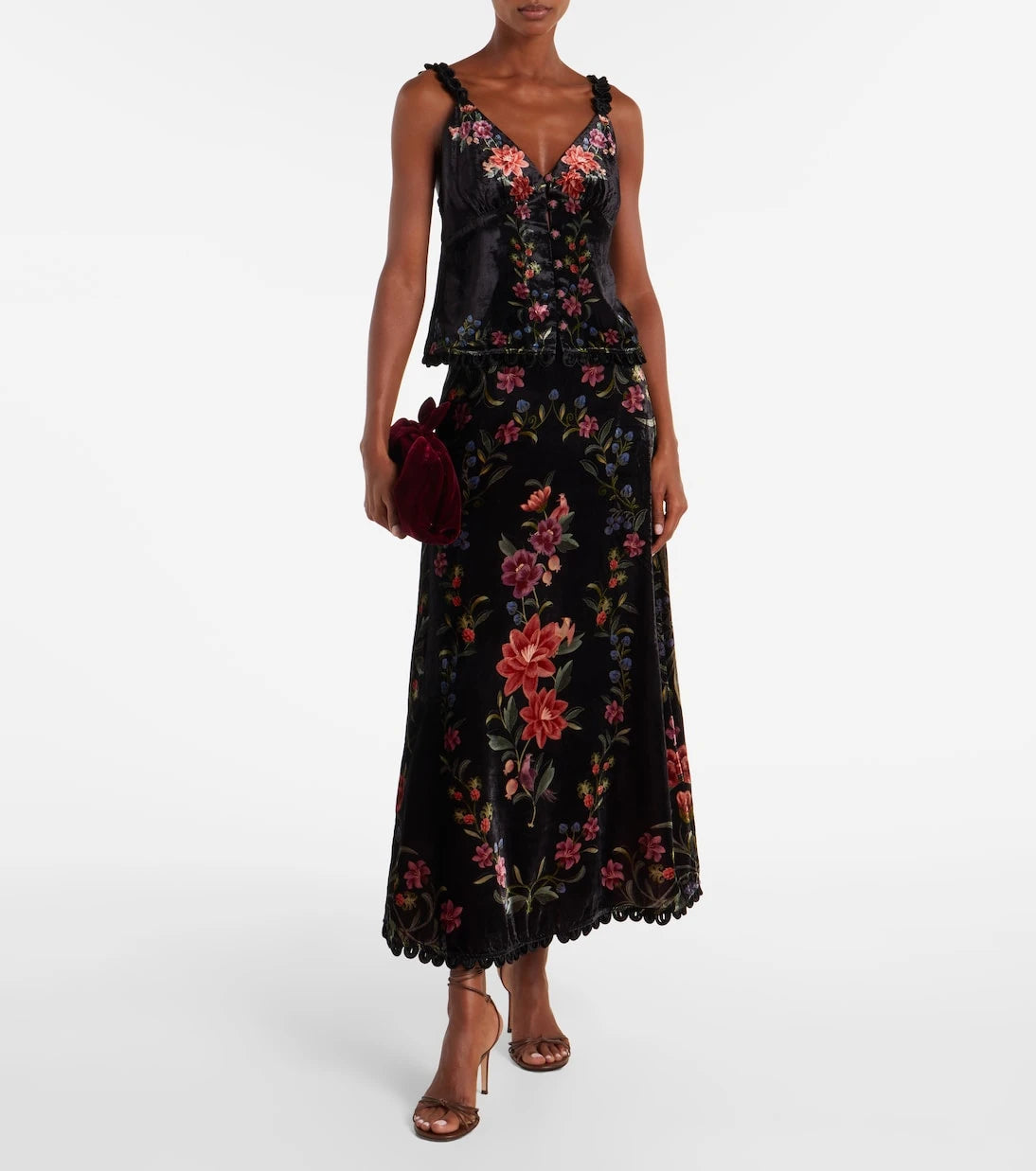 Farm Rio - Floral velvet top