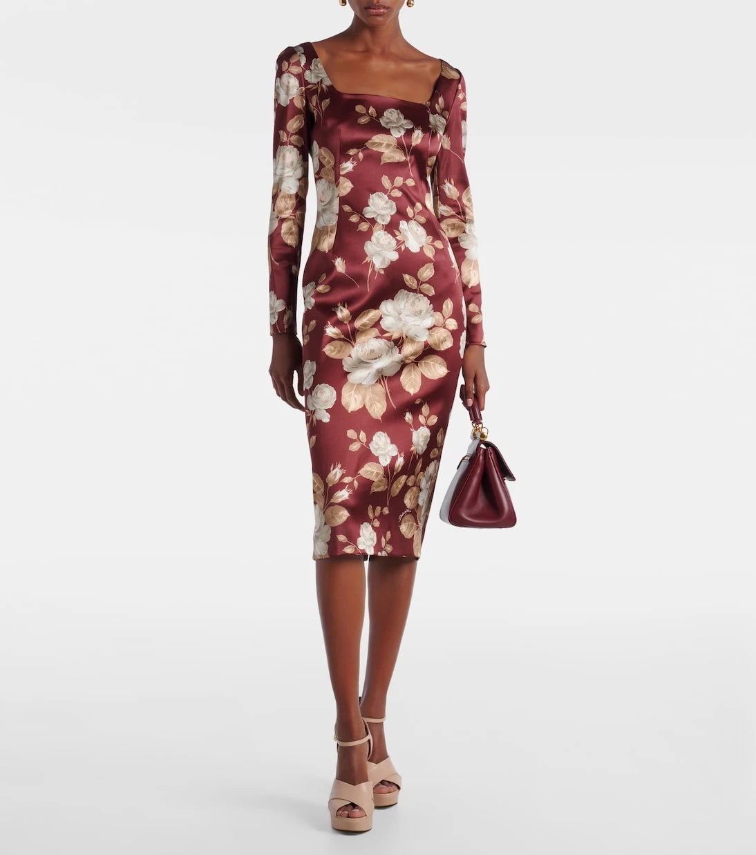 Dolce&Gabbana - Floral satin midi dress