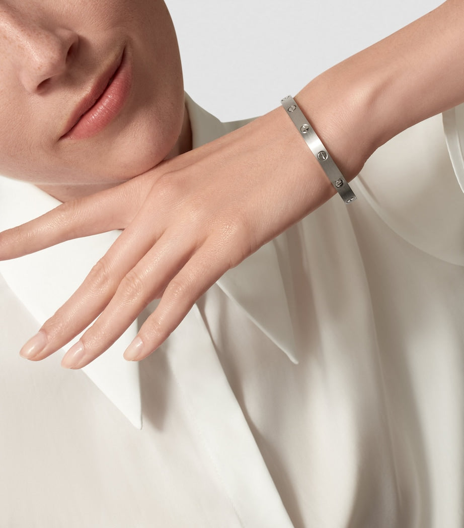 Cartier LOVE Classic White Gold Bracelet - Brushed Finish
