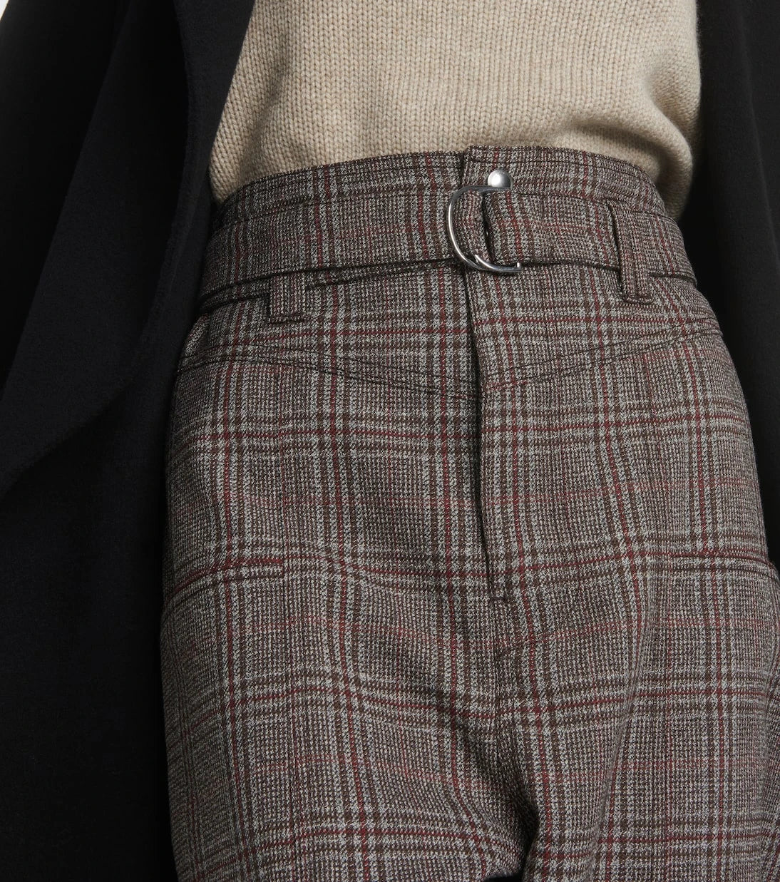 Tod's - Checked high-rise virgin wool pants