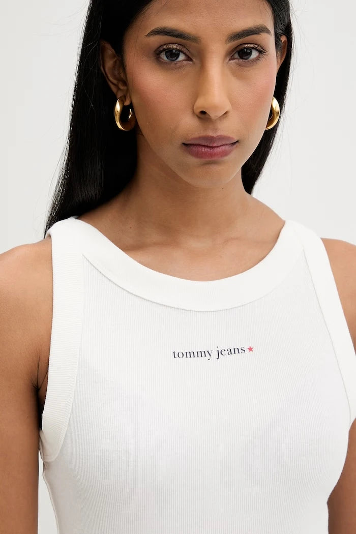 Tommy Jeans kadın pamuk elastan kısa üst