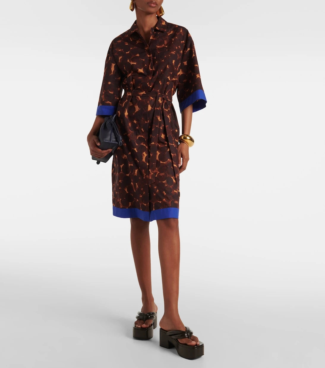 Dries Van Noten - Deri platform sandalet