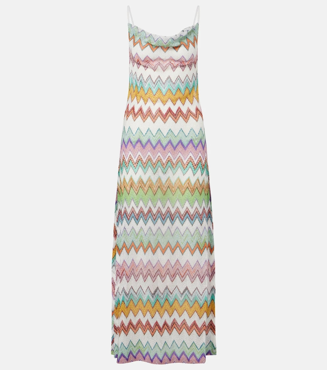 Missoni - فستان ماكسي لاميه بتصميم متعرج