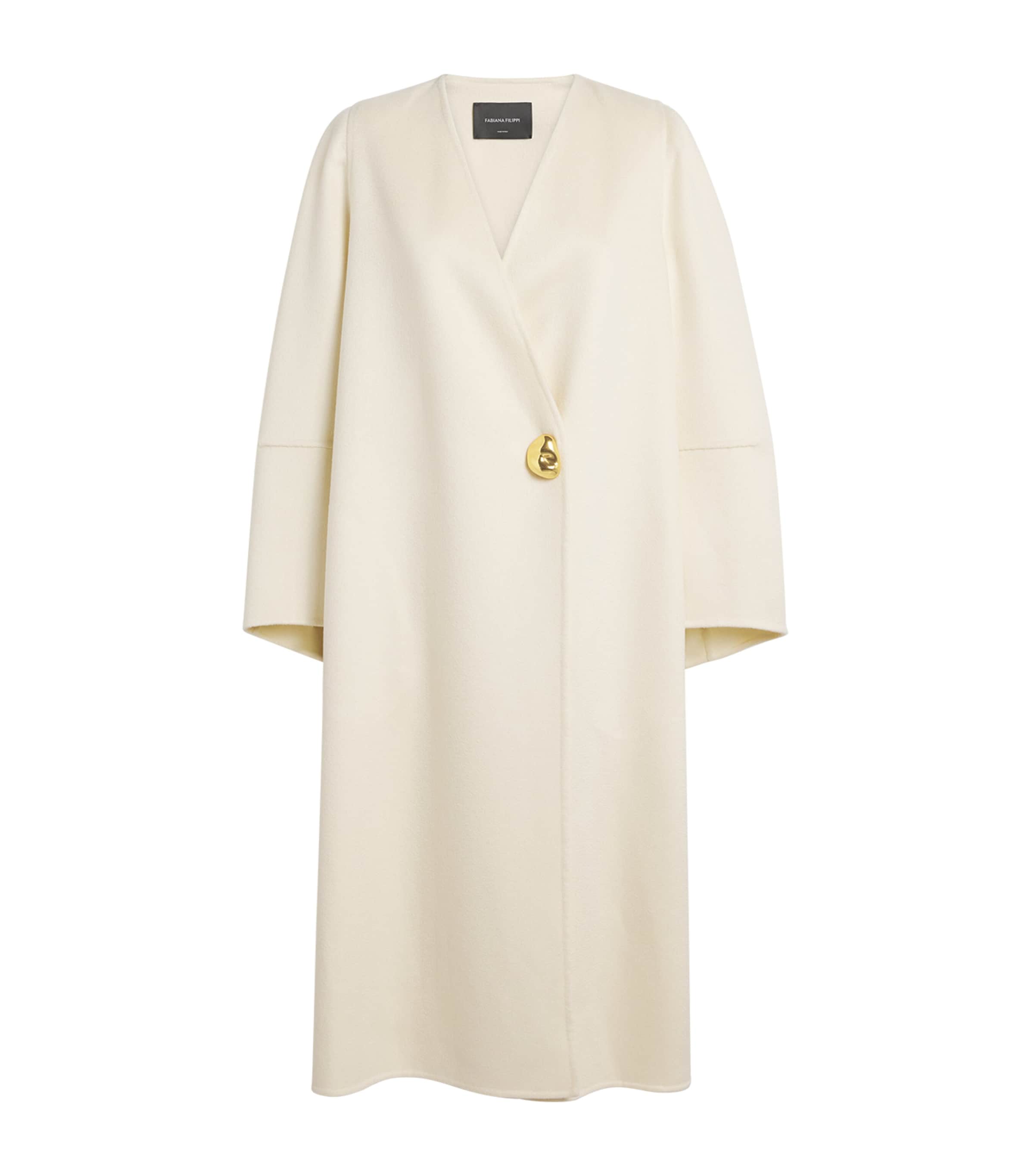 Fabiana Filippi White Cashmere Wrap Coat