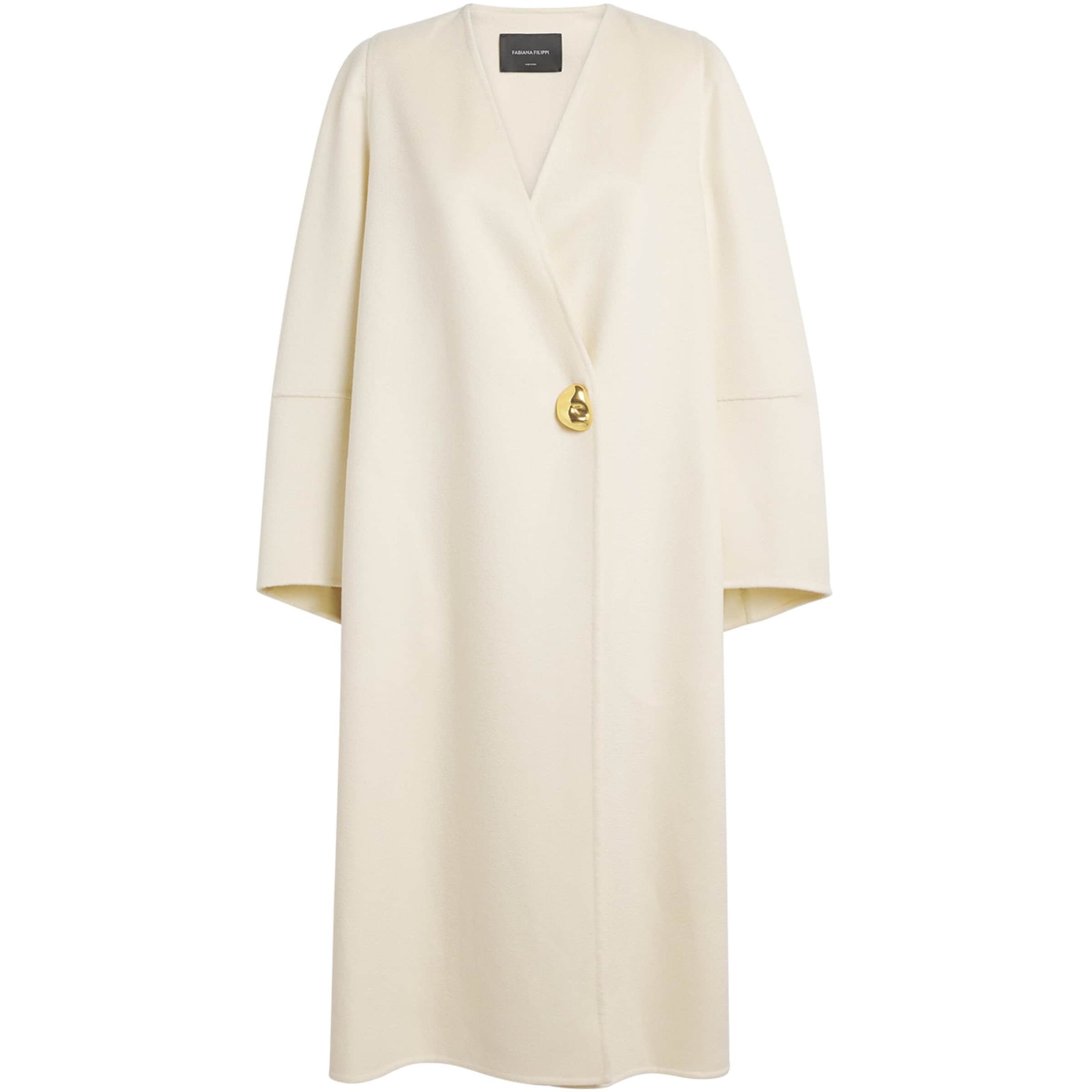 Fabiana Filippi White Cashmere Wrap Coat