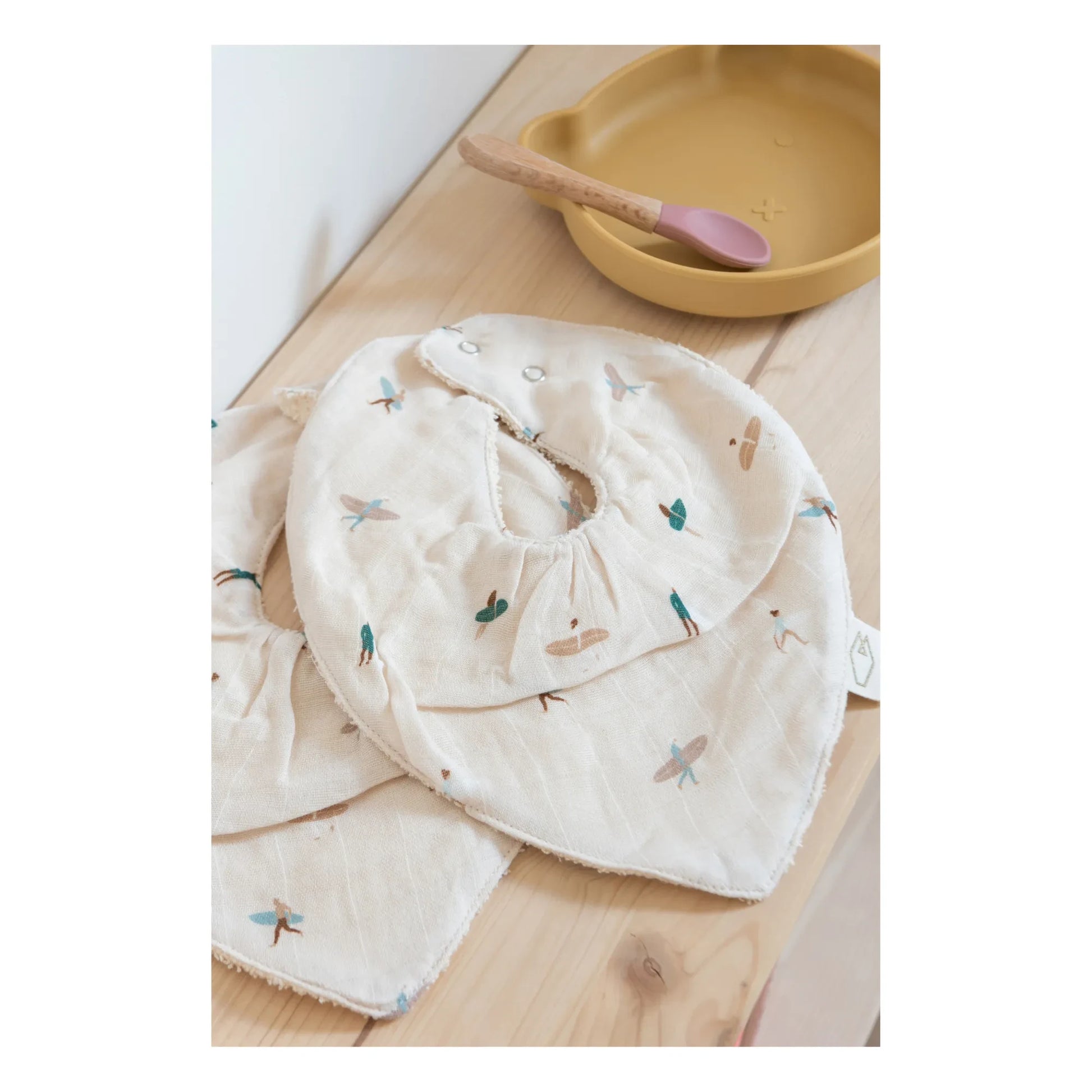Milinane - Bandana Bibs - Set of 2 | White