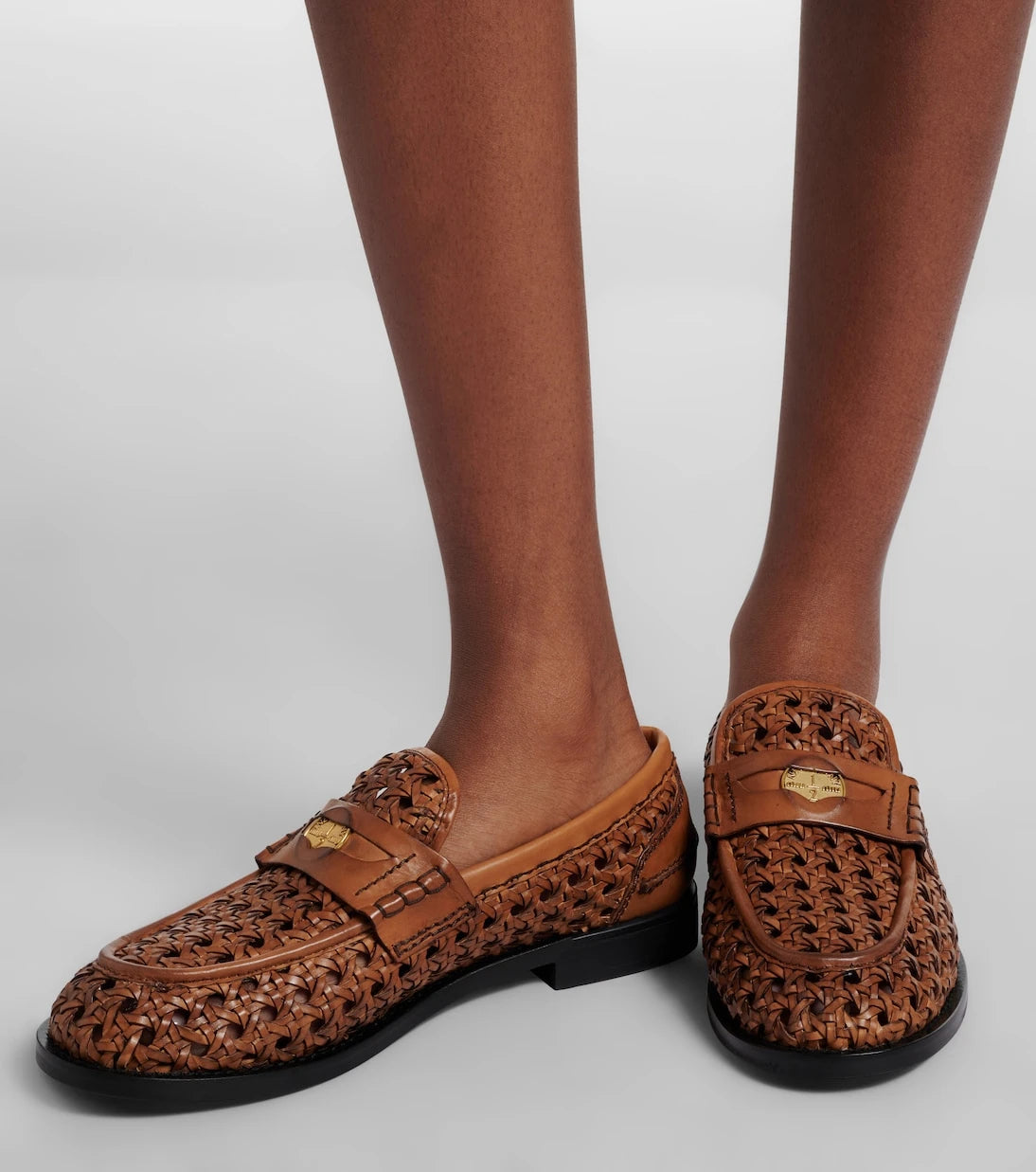 Miu Miu - Woven leather penny loafers