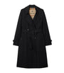 Burberry Black Gabardine Long Kensington Heritage Trench Coat