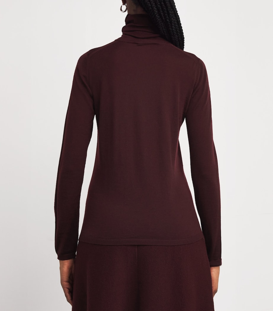 Max Mara Red Virgin Wool Rollneck Sweater