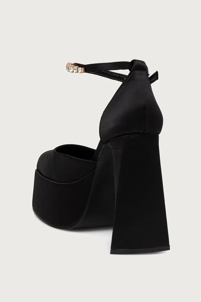Gilda Satin Platform Jewel Topuklu Ayakkabılar