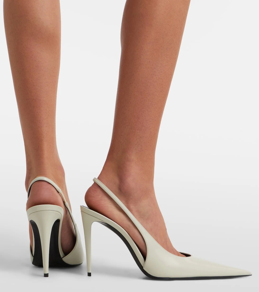 Saint Laurent - Guermantes patent leather slingback pumps