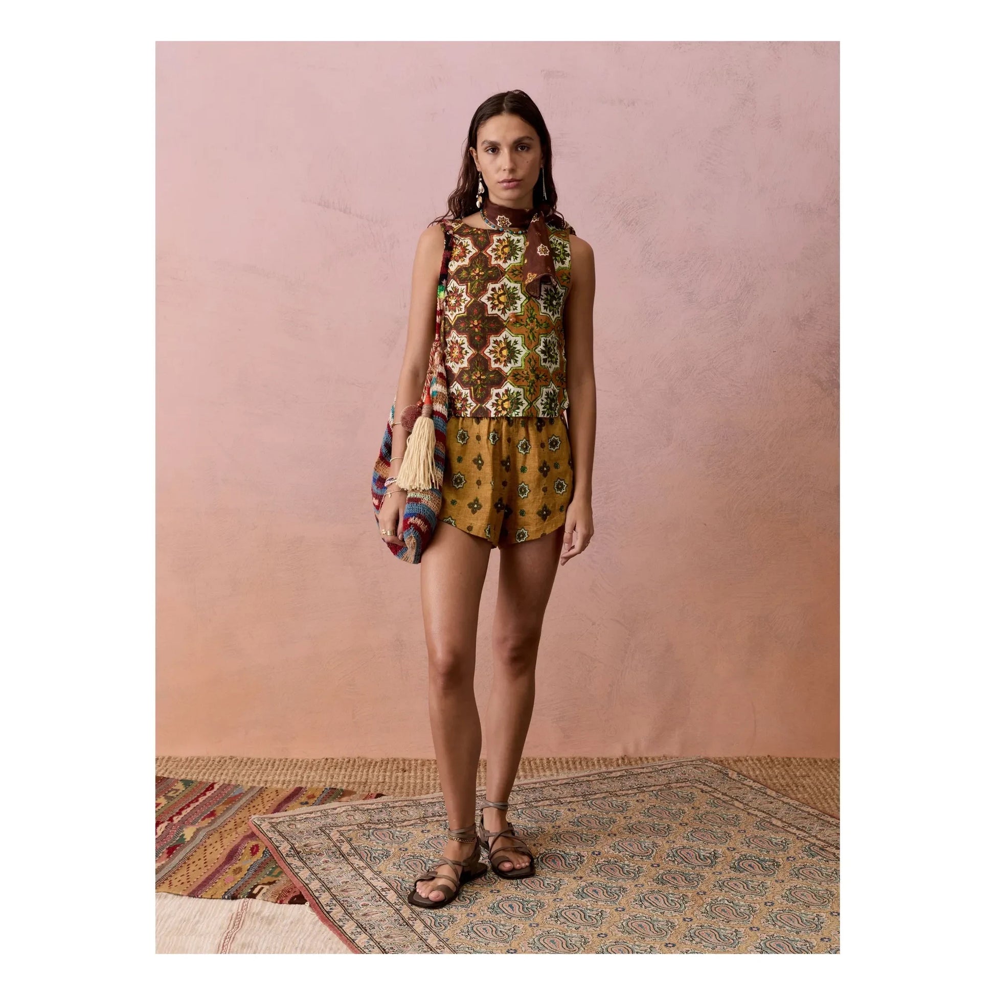 Boteh - Alhambra Linen Shorts | Ochre