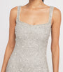 Clio Peppiatt Silver Crystal Square-Neck Mini Dress