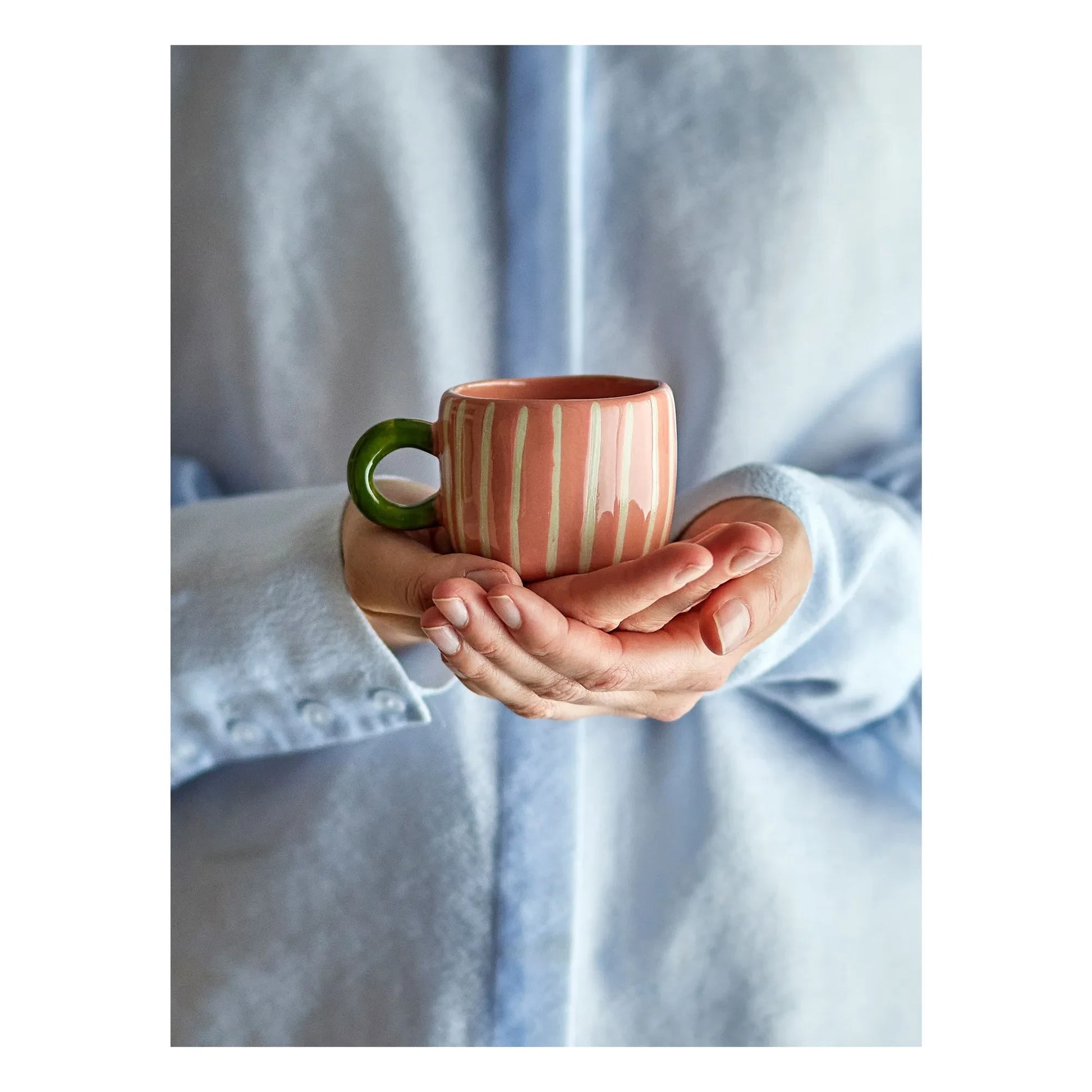 Bloomingville - Nini striped stoneware mug | Pink