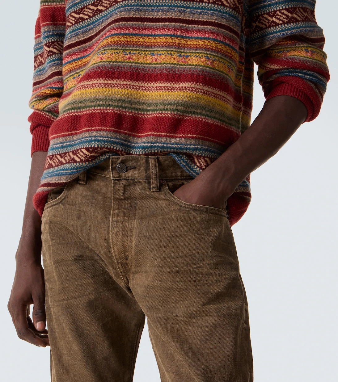 RRL - Patched slim jeans