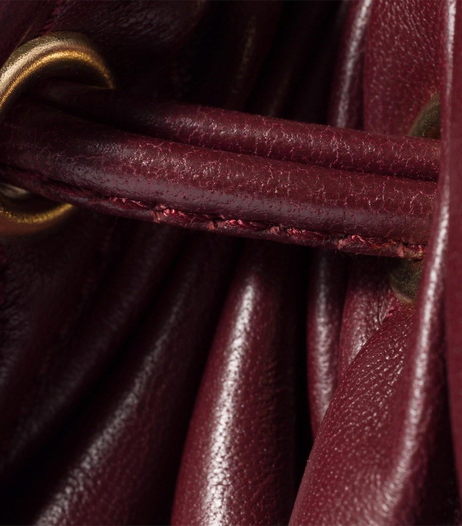 Burgundy Matelassé Nappa Leather Pouch