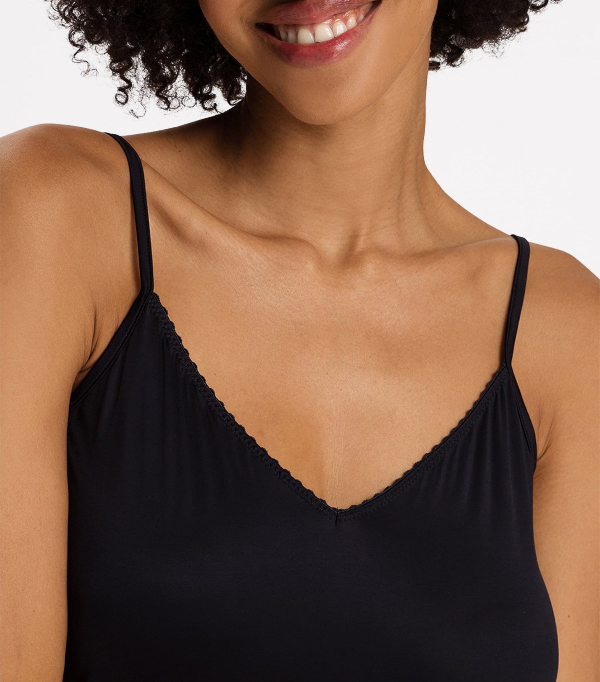 Hanro Black Stretch-Satin Deluxe Slip Dress