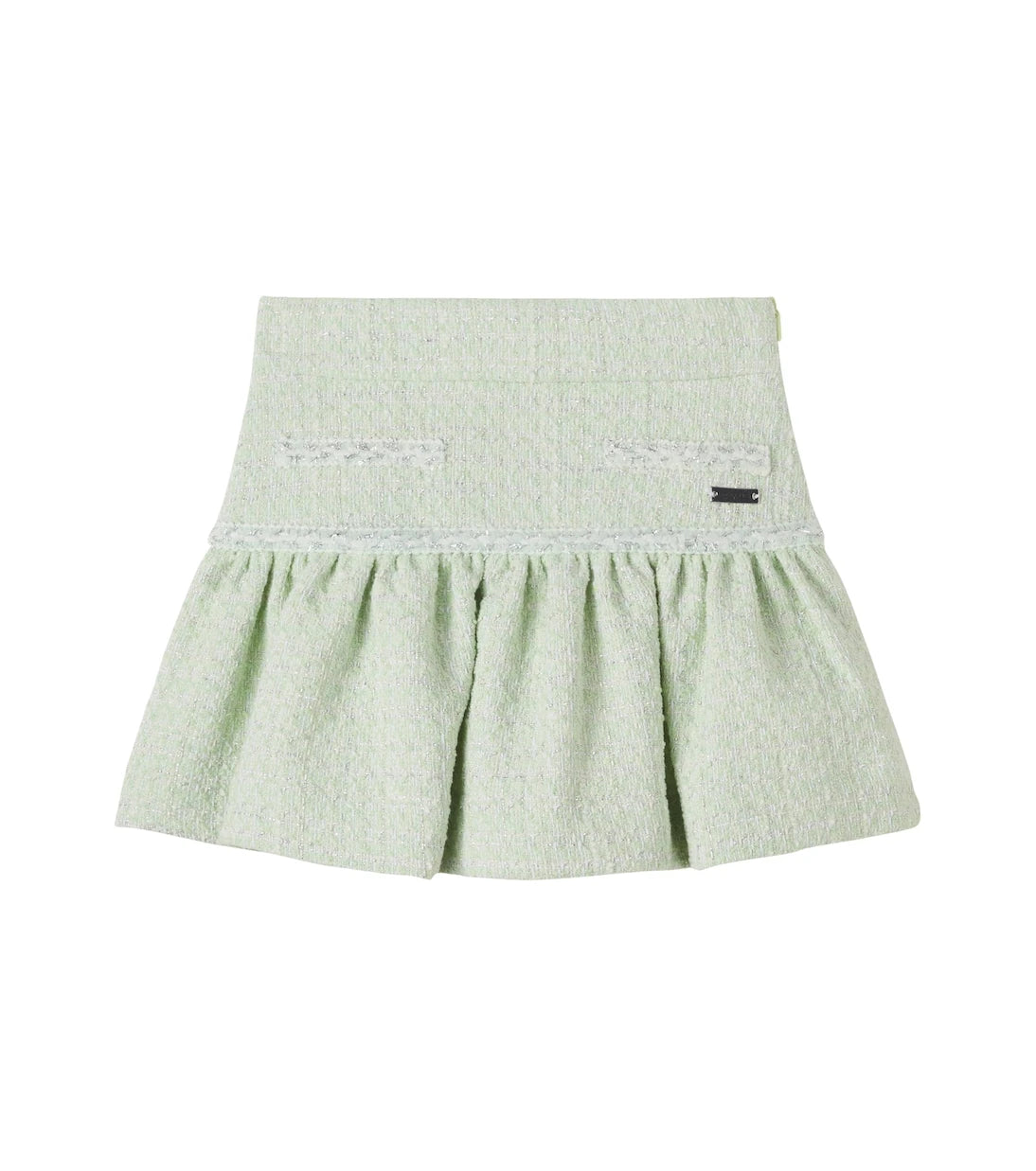 Monnalisa - Cotton-blend lamé tweed skirt