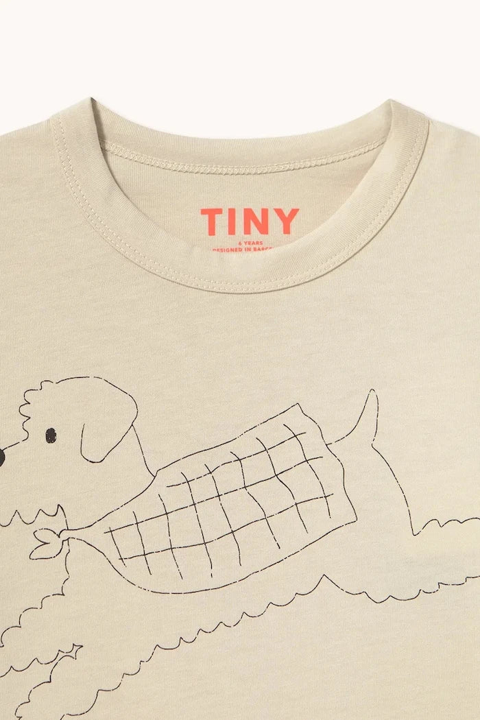 Çocuklar için pamuklu uzun kollu bluz JUMP DOG GRAPHIC SLEEVE TEE