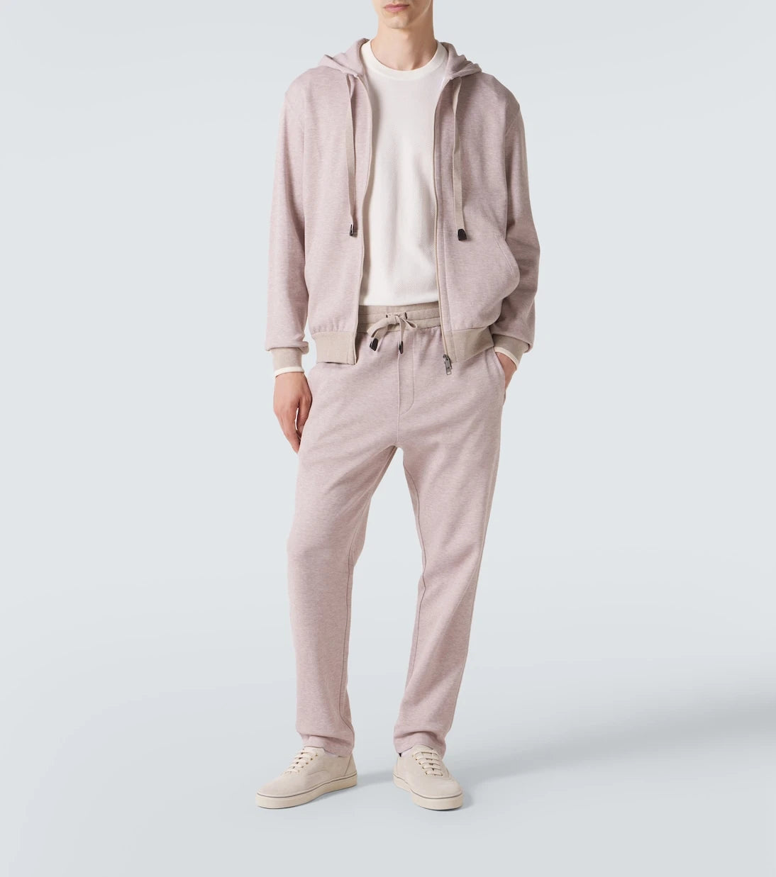 Brioni - Cotton-blend zip-up hoodie