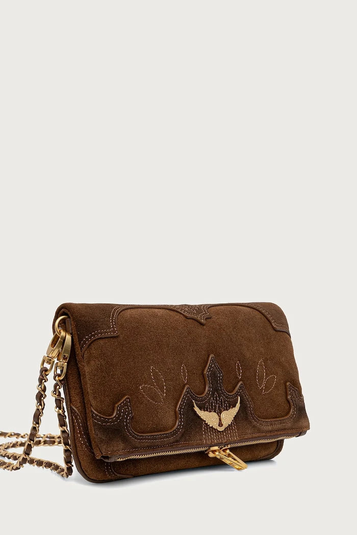 Kadın süet crossbody çanta