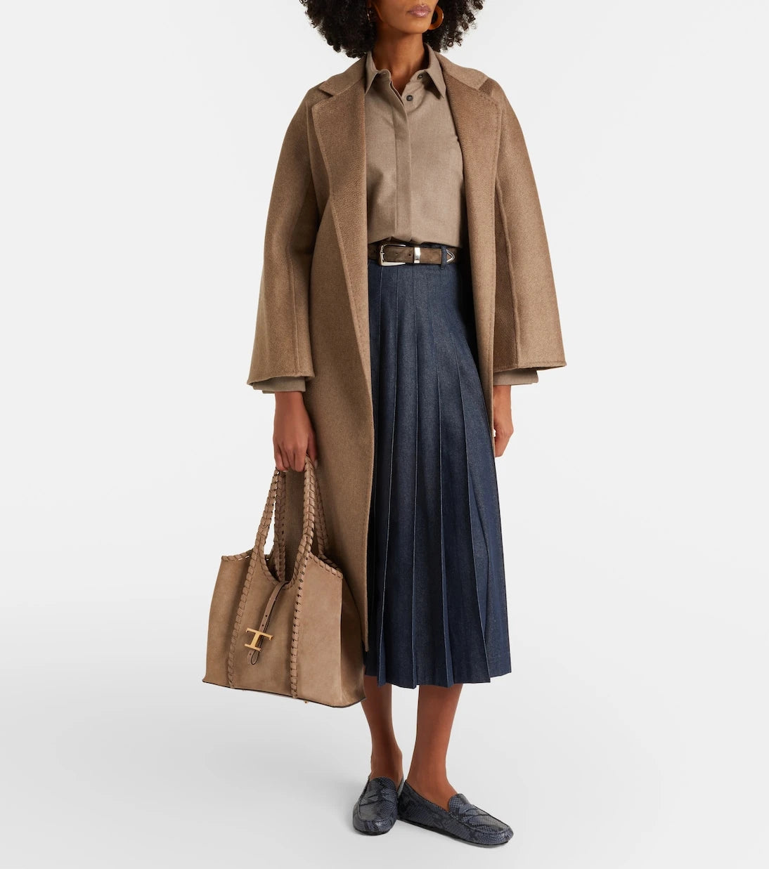 Tod's - T Timeless Medium suede tote bag