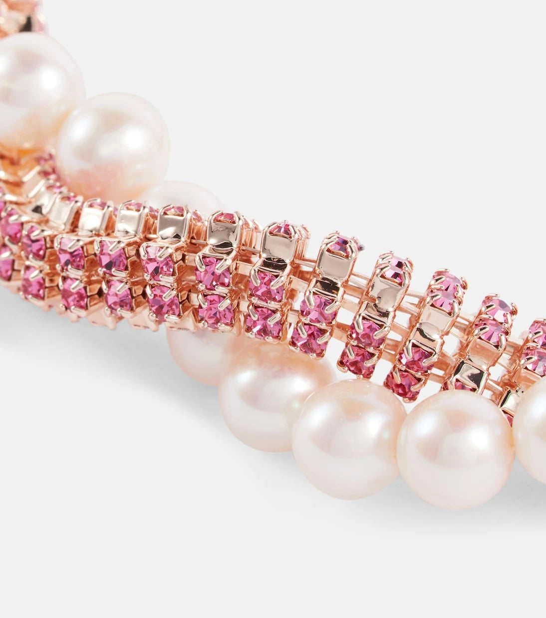 Magda Butrym - Crystal and pearl-embellished necklace