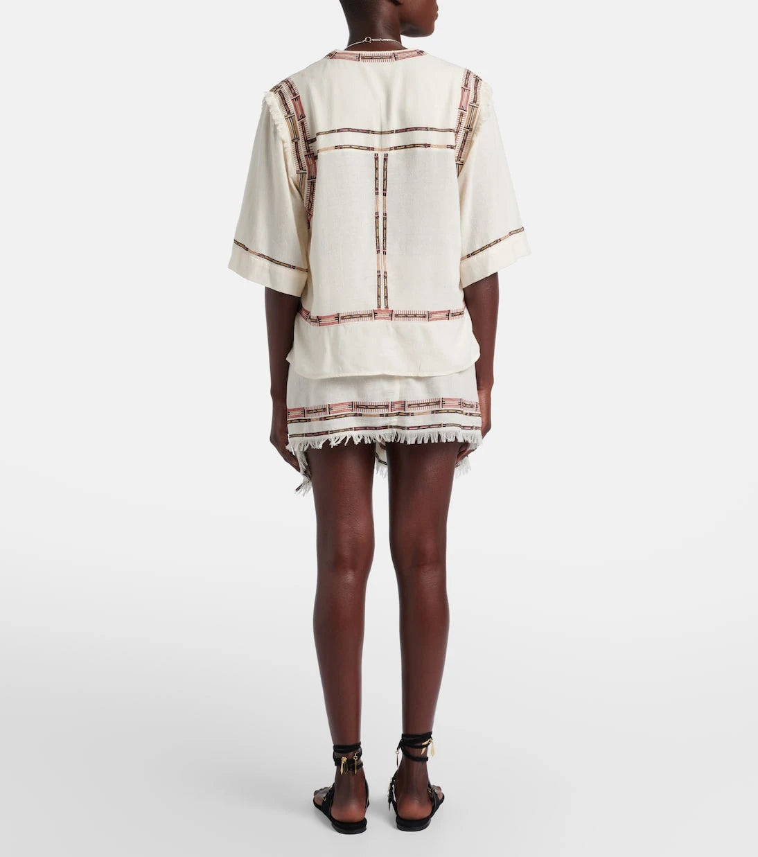 Isabel Marant - Feriel embroidered fringed silk wrap skirt