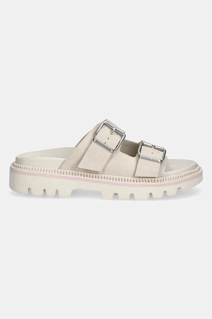 Tommy Jeans DOUBLE STRAP SANDAL SUEDE Süet Terlik
