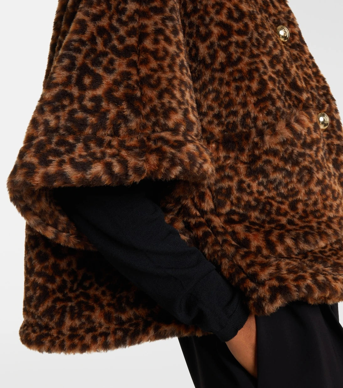 Max Mara - Leopard-printed alpaca, wool, and silk cape