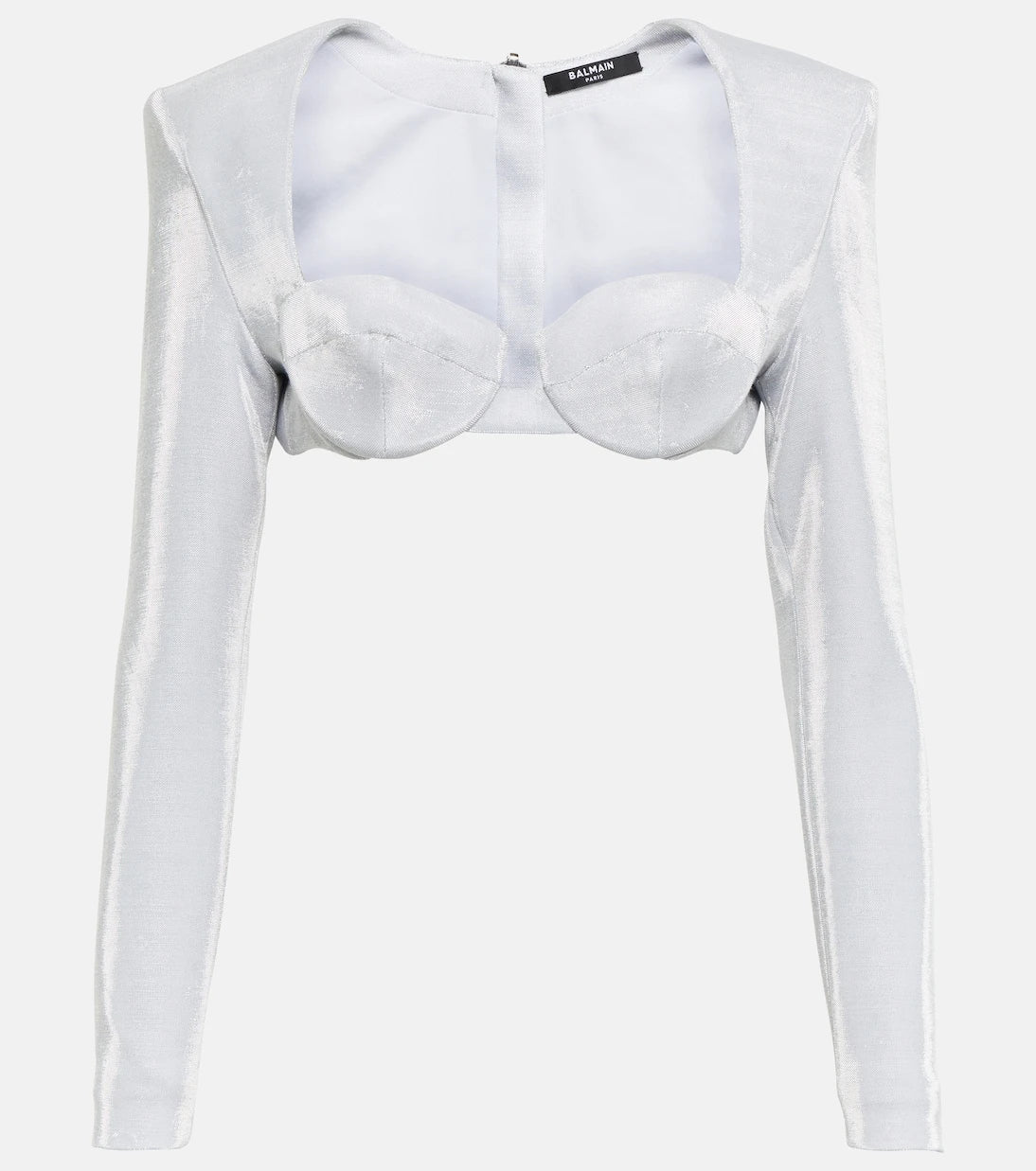 Balmain - توب قصير ميتاليك